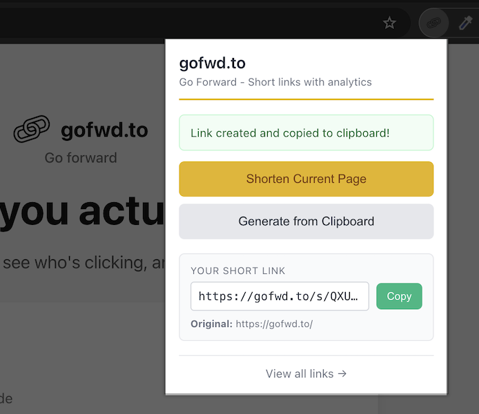gofwd.to Chrome Extension screenshot